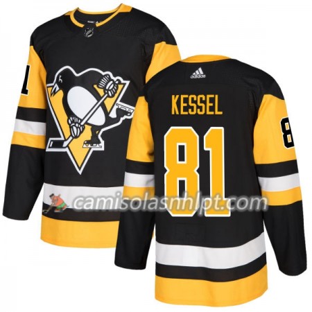 Camisola Pittsburgh Penguins Phil Kessel 81 Adidas 2017-2018 Preto Authentic - Homem